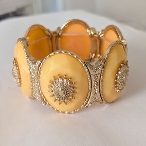 Vintage Celestial Golden and Yellow Stretch Bracelet